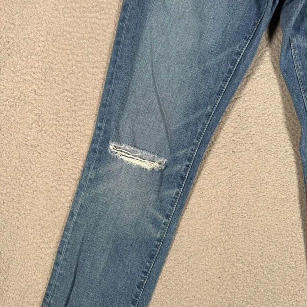 Abercrombie & Fitch Jeans Mens 30x31 Blue Athletic Skinny Denim Distressed Logo - Picture 5 of 15